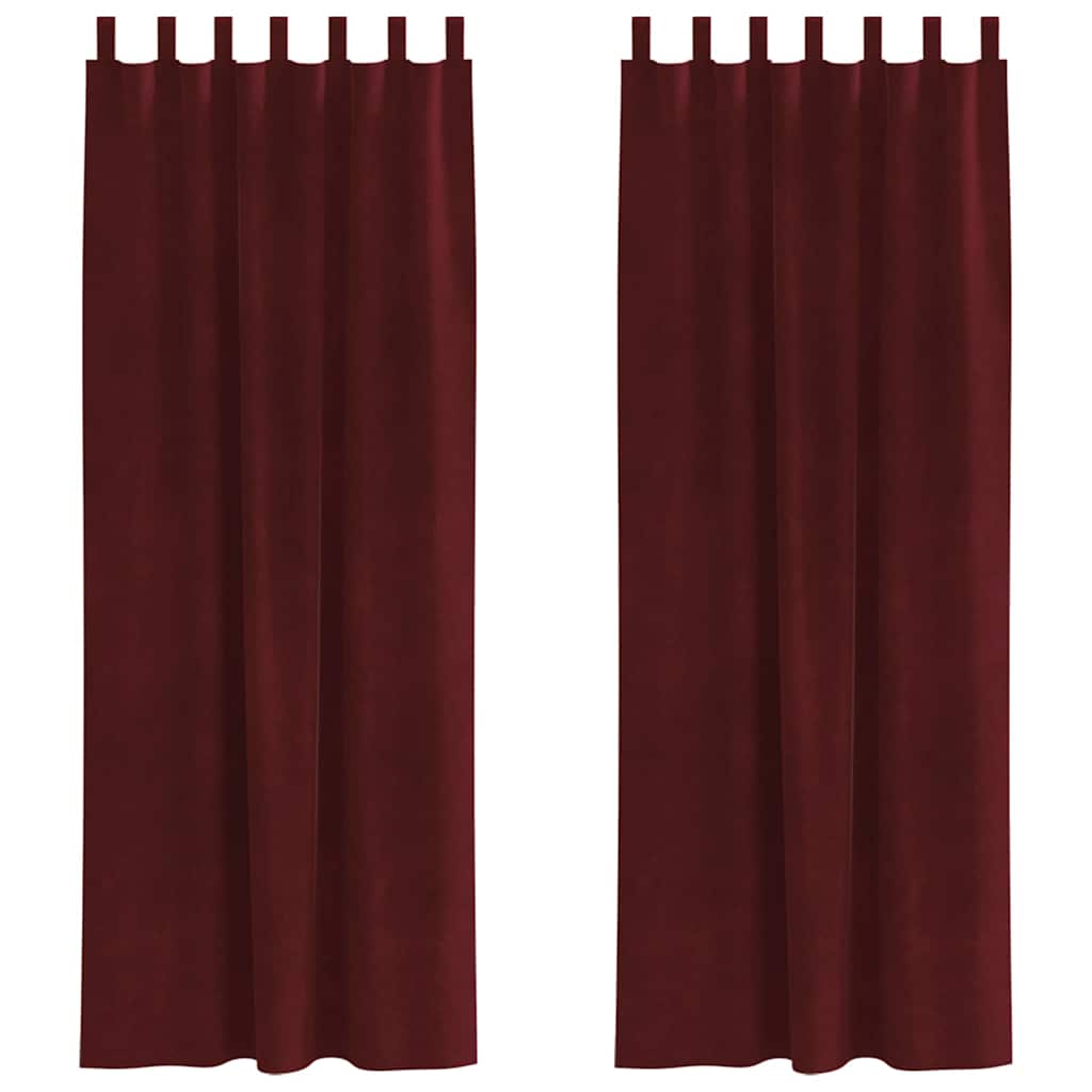 Tende 2 pz Rosso Vino 140 x 260 cm Velluto
