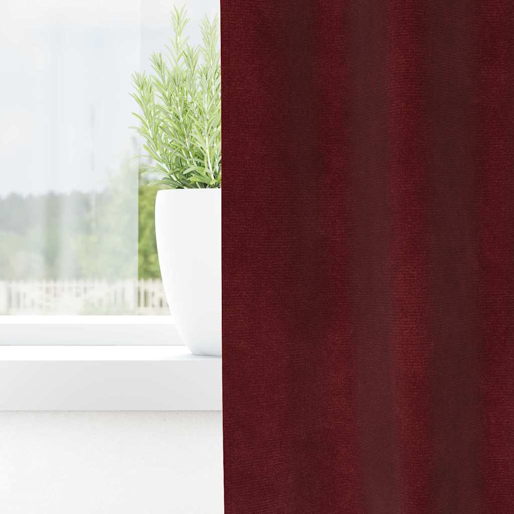 Tende 2 pz Rosso Vino 140 x 260 cm Velluto