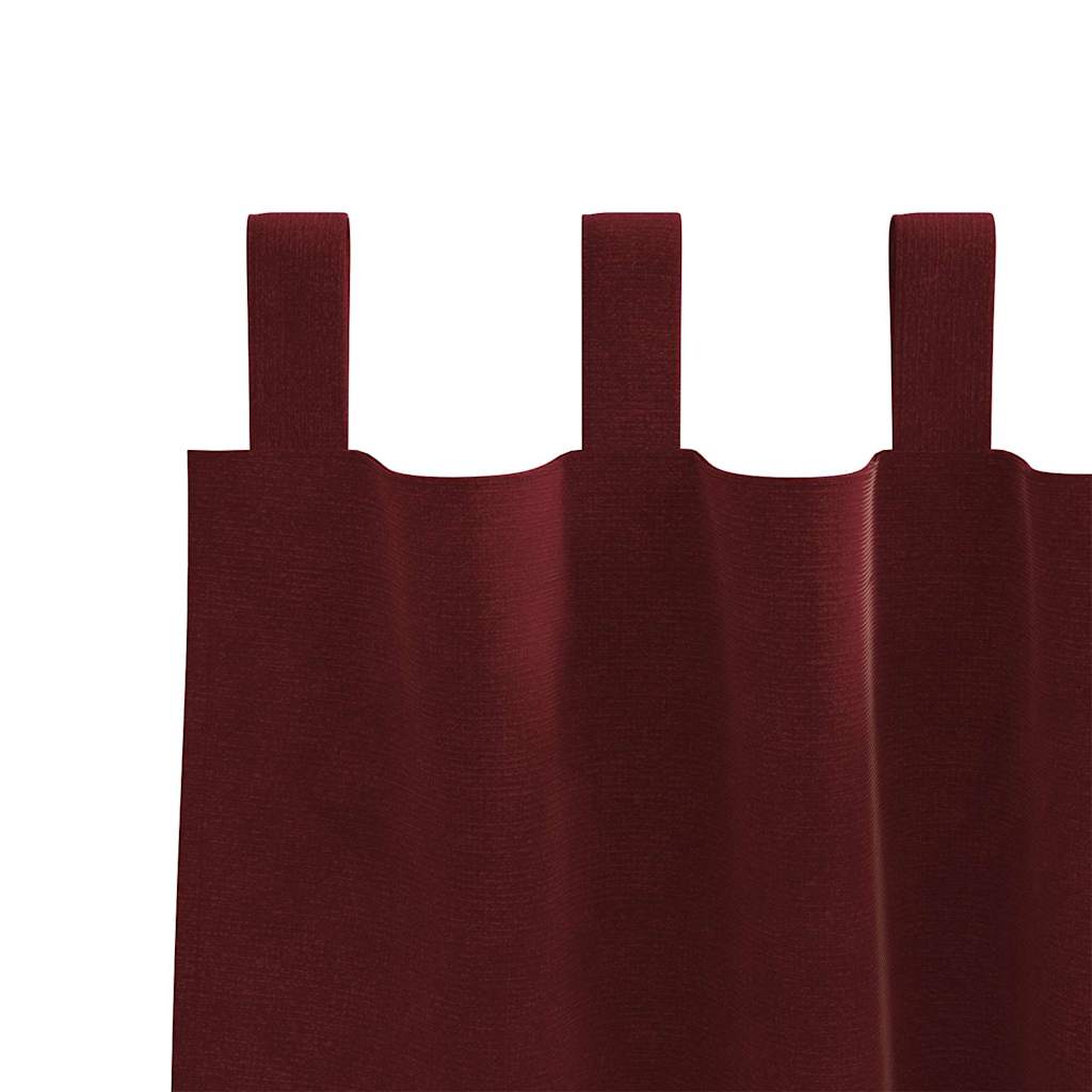 Tende 2 pz Rosso Vino 140 x 260 cm Velluto