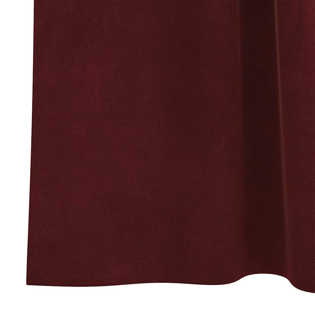 Tende 2 pz Rosso Vino 140 x 260 cm Velluto