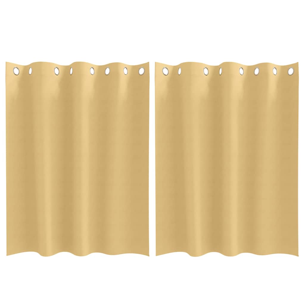 Tende Blackout con Anelli 2 pz Beige 140 x 140 cm Poliestere