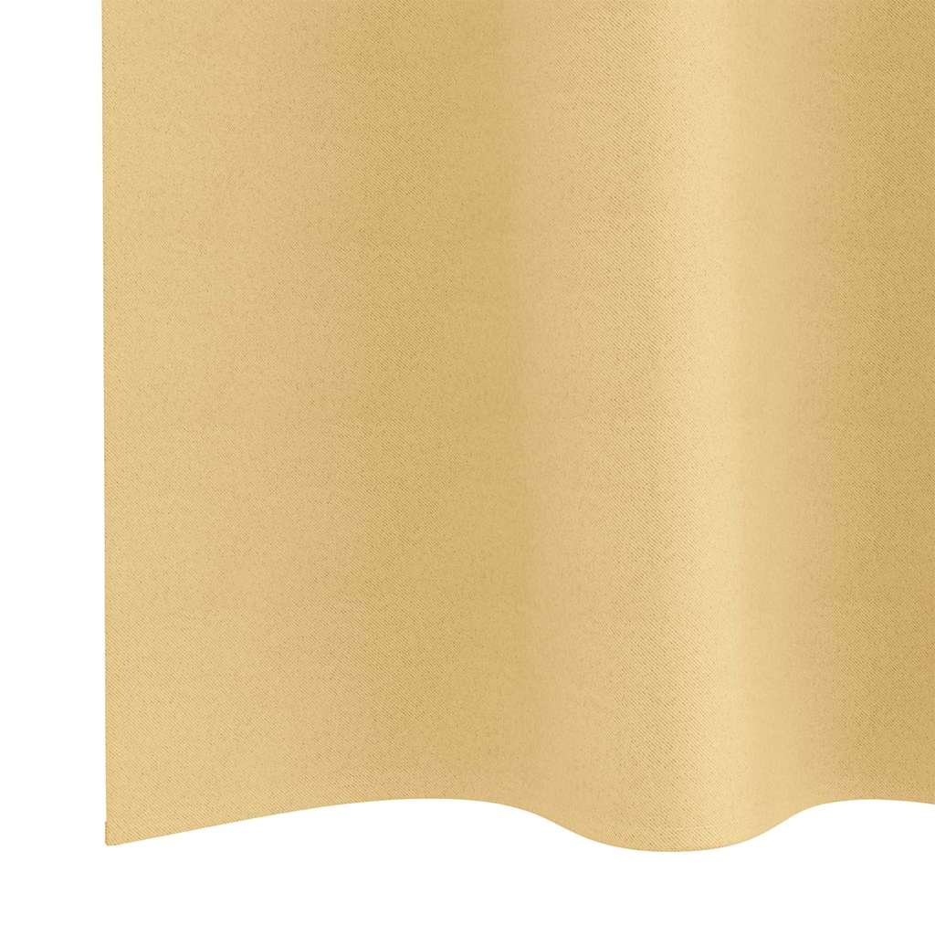 Tende Blackout con Anelli 2 pz Beige 140 x 140 cm Poliestere