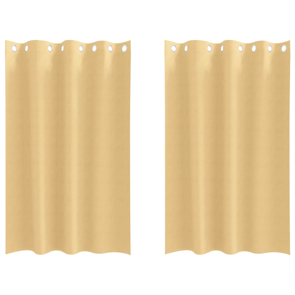Tende Blackout con Anelli 2 pz Beige 175 x 140 cm Poliestere