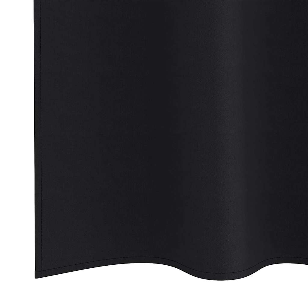 Tende Blackout con Anelli 2 pz Nero 260 x 140 cm Poliestere