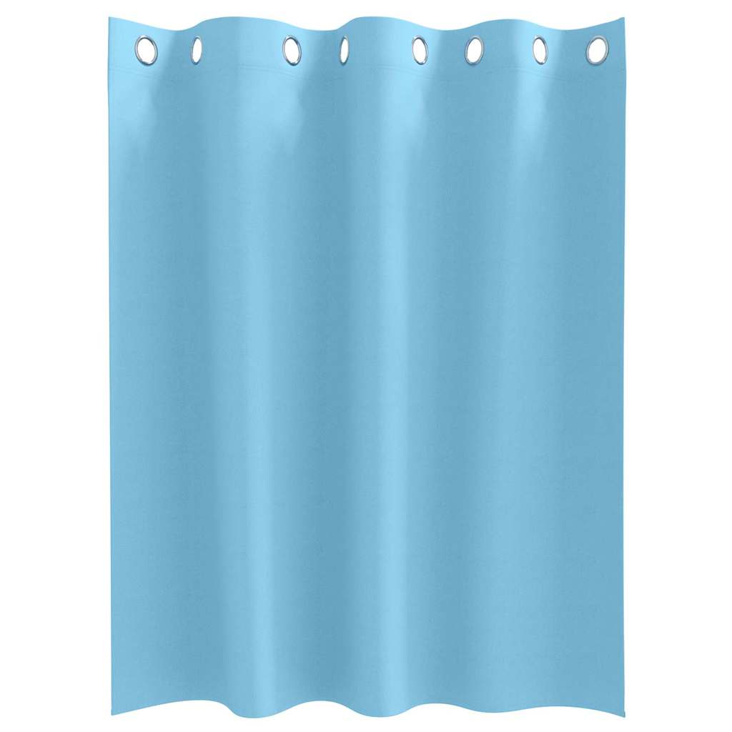 Tende Blackout con Anelli 2 pz Azzurro 140 x 140 cm Poliestere