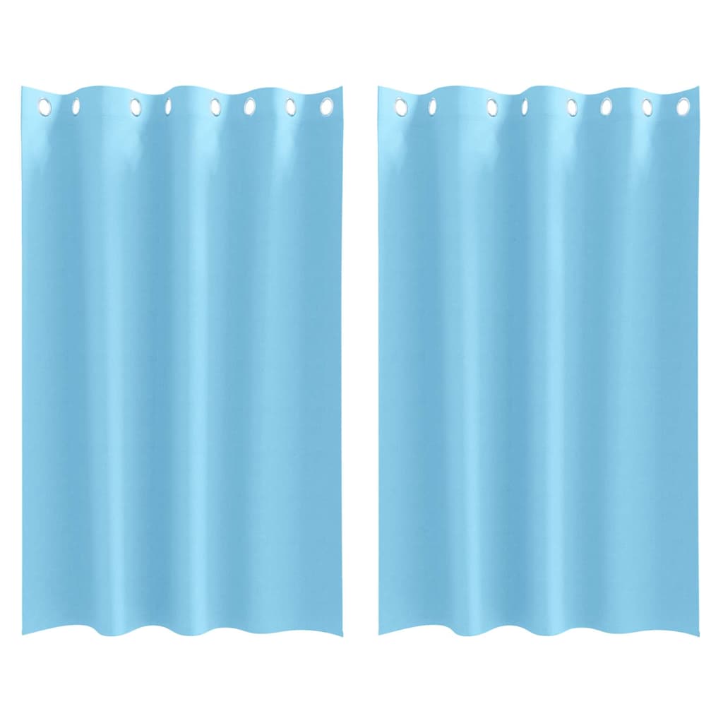 Tende Blackout con Anelli 2 pz Azzurro 175 x 140 cm Poliestere