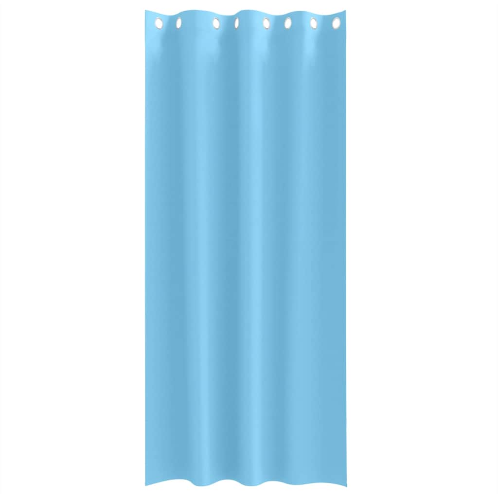 Tende Blackout con Anelli 2 pz Azzurro 225 x 140 cm Poliestere