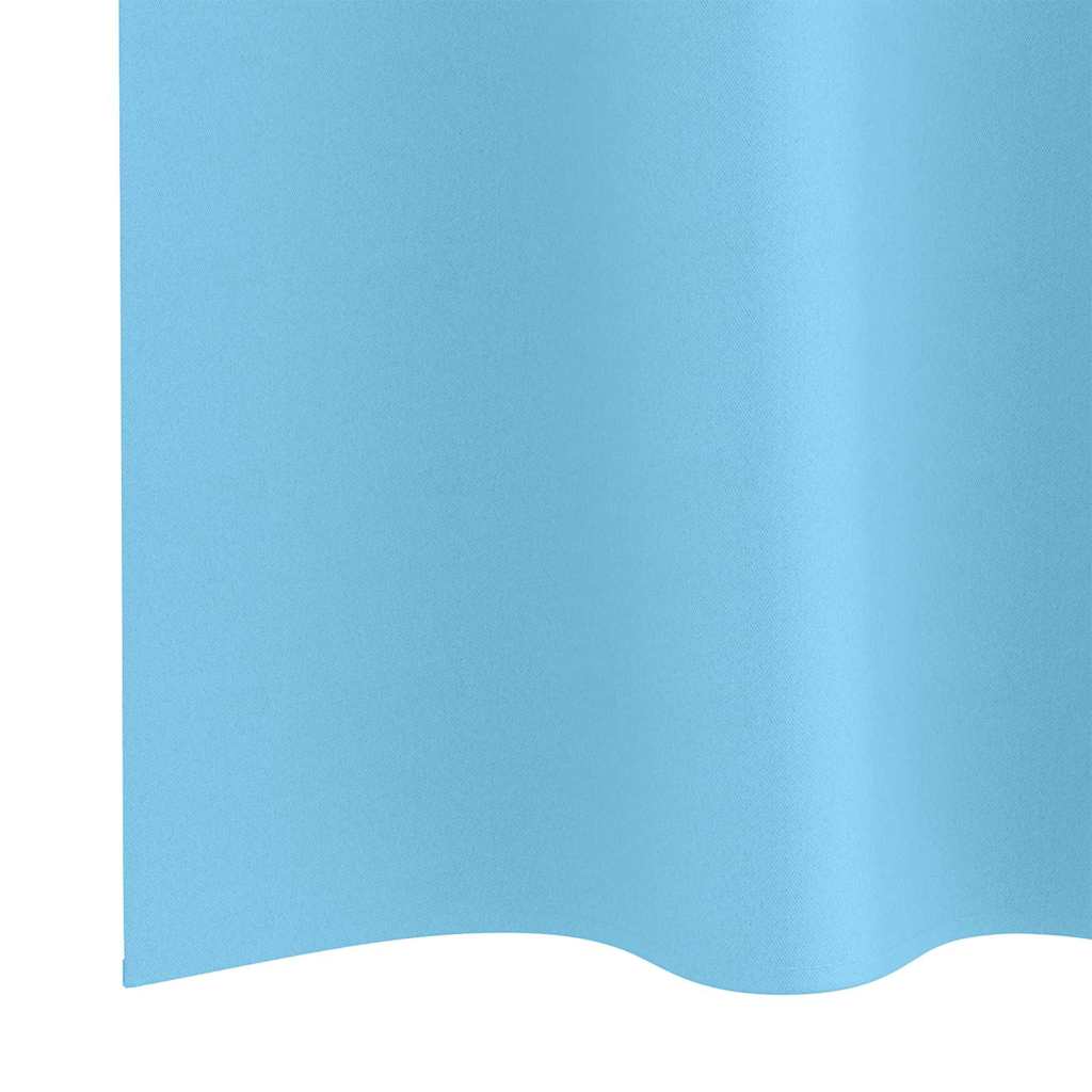Tende Blackout con Anelli 2 pz Azzurro 245 x 140 cm Poliestere