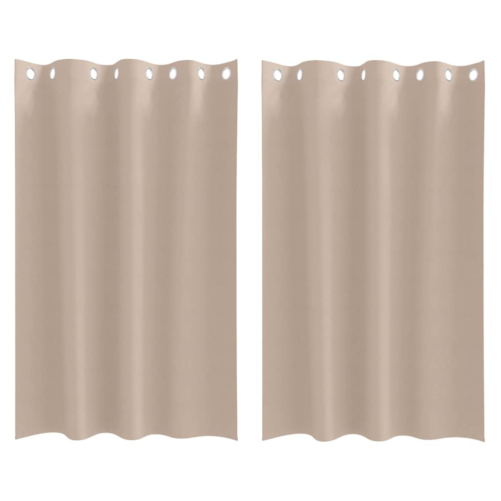Tende Blackout con Anelli 2 pz Tortora 175 x 140 cm Poliestere