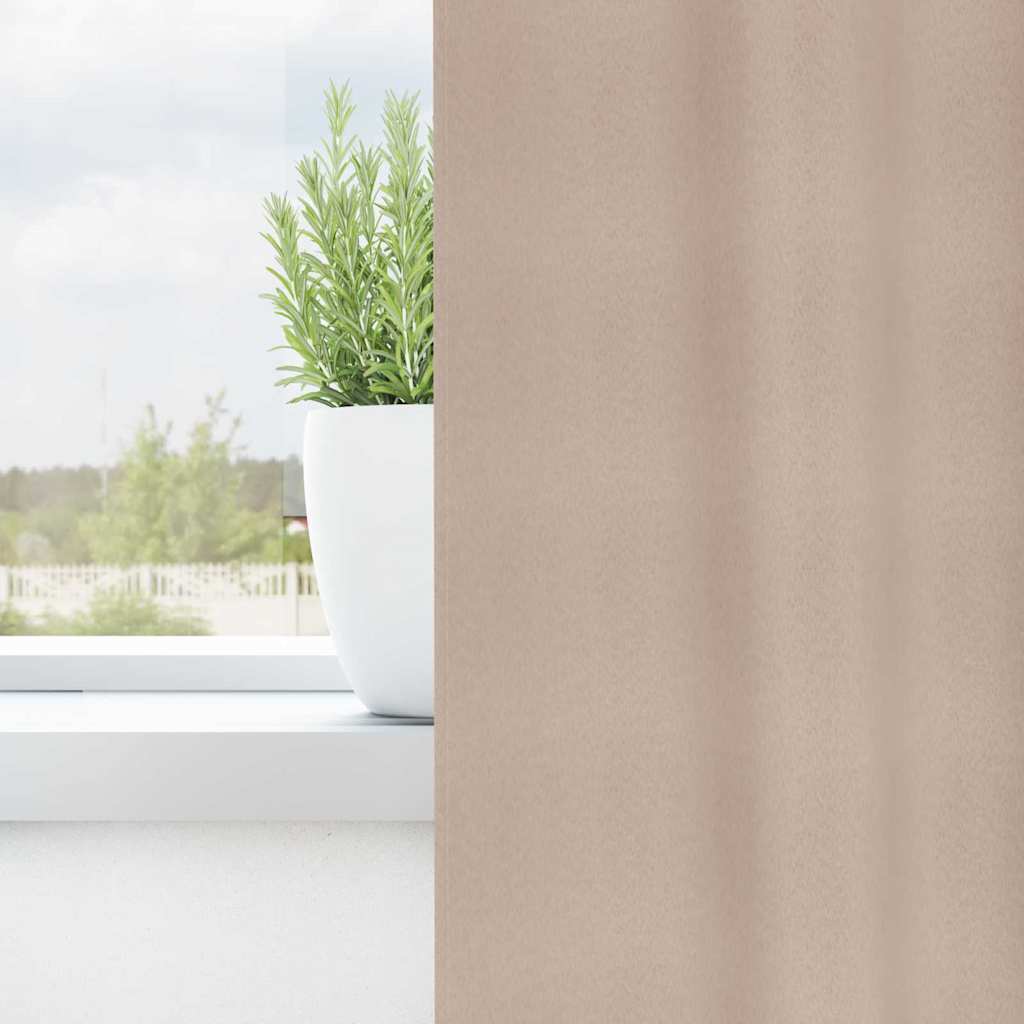 Tende Blackout con Anelli 2 pz Tortora 175 x 140 cm Poliestere