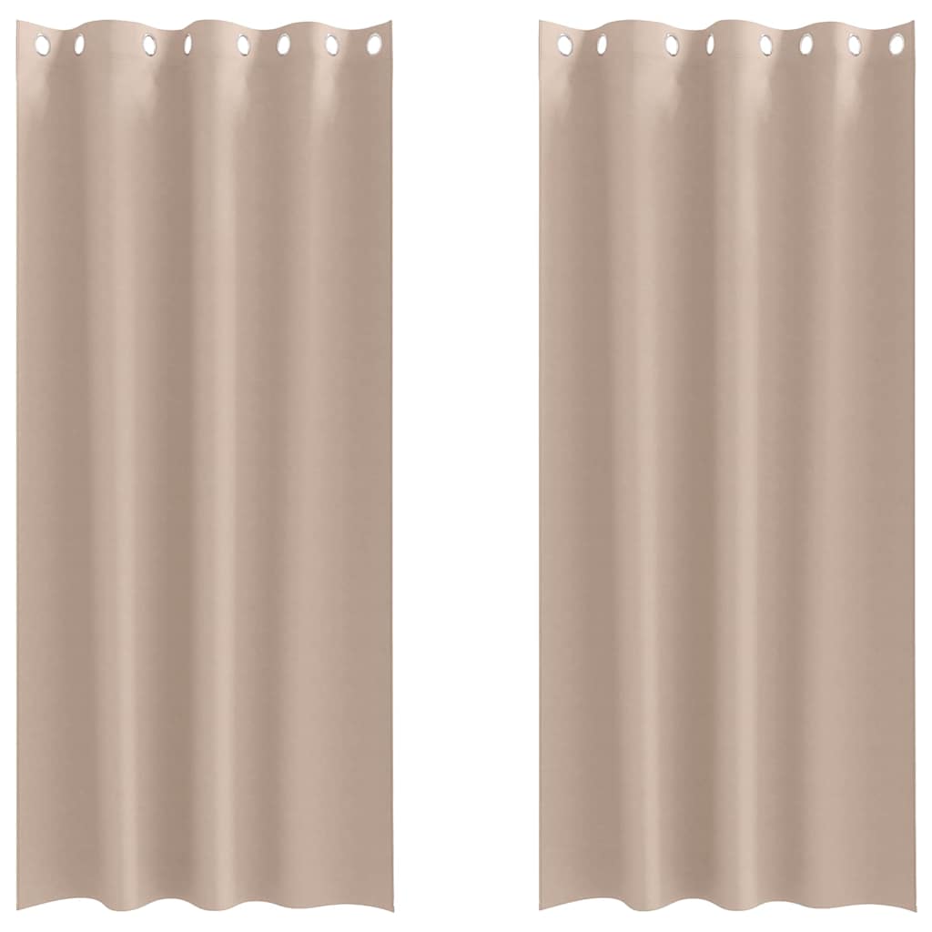 Tende Blackout con Anelli 2 pz Tortora 225 x 140 cm Poliestere