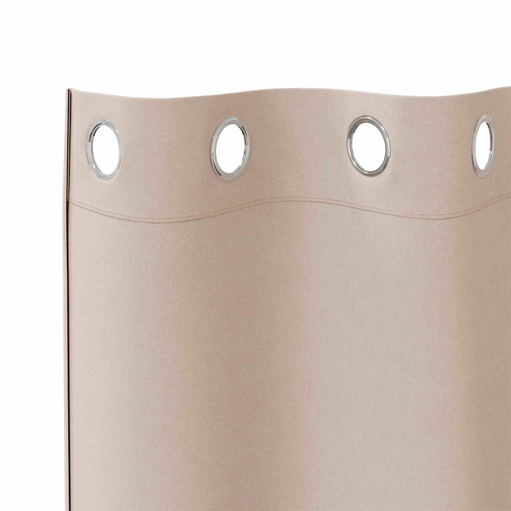 Tende Blackout con Anelli 2 pz Tortora 225 x 140 cm Poliestere