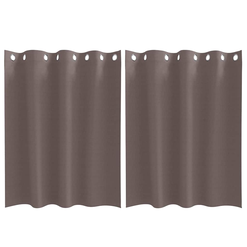 Tende Blackout con Anelli 2 pz Marrone Scuro 140 x 140 cm