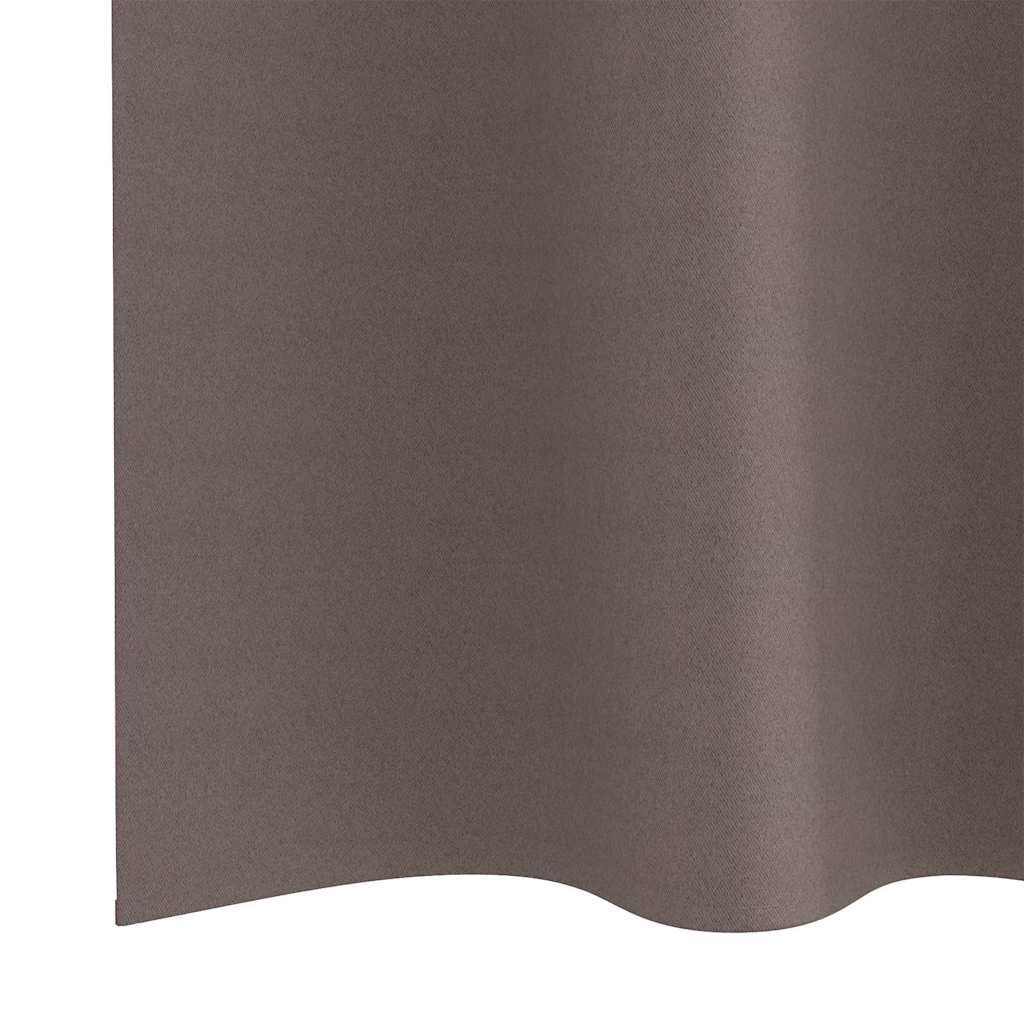 Tende Blackout con Anelli 2 pz Marrone Scuro 140 x 140 cm