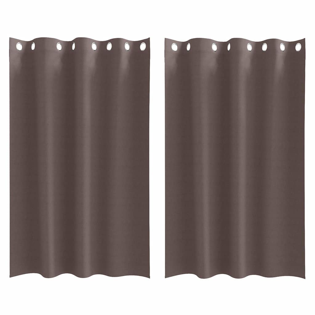 Tende Blackout con Anelli 2 pz Marrone Scuro 175 x 140 cm
