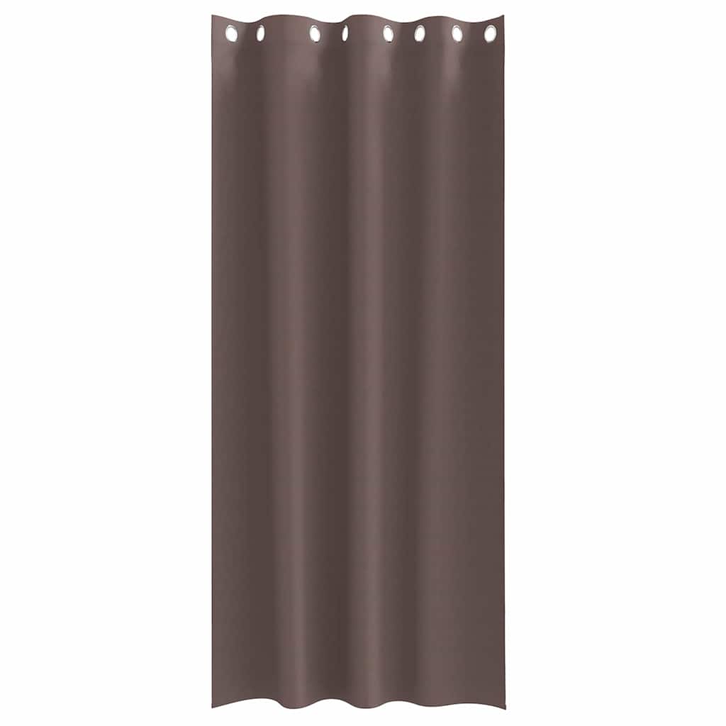 Tende Blackout con Anelli 2 pz Marrone Scuro 225 x 140 cm