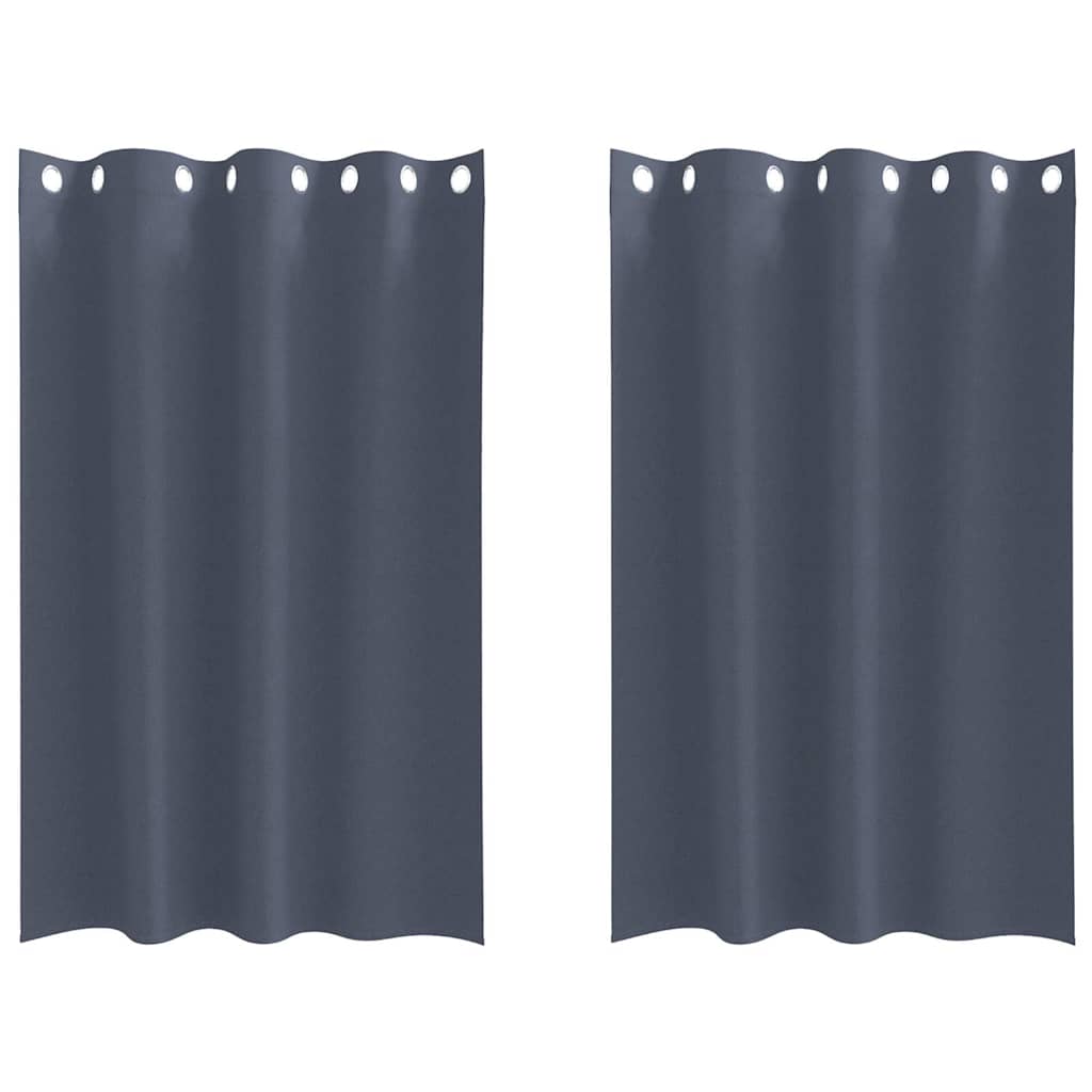 Tende Blackout con Anelli 2 pz Antracite 175 x 140 cm
