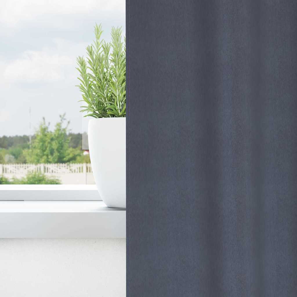 Tende Blackout con Anelli 2 pz Antracite 175 x 140 cm