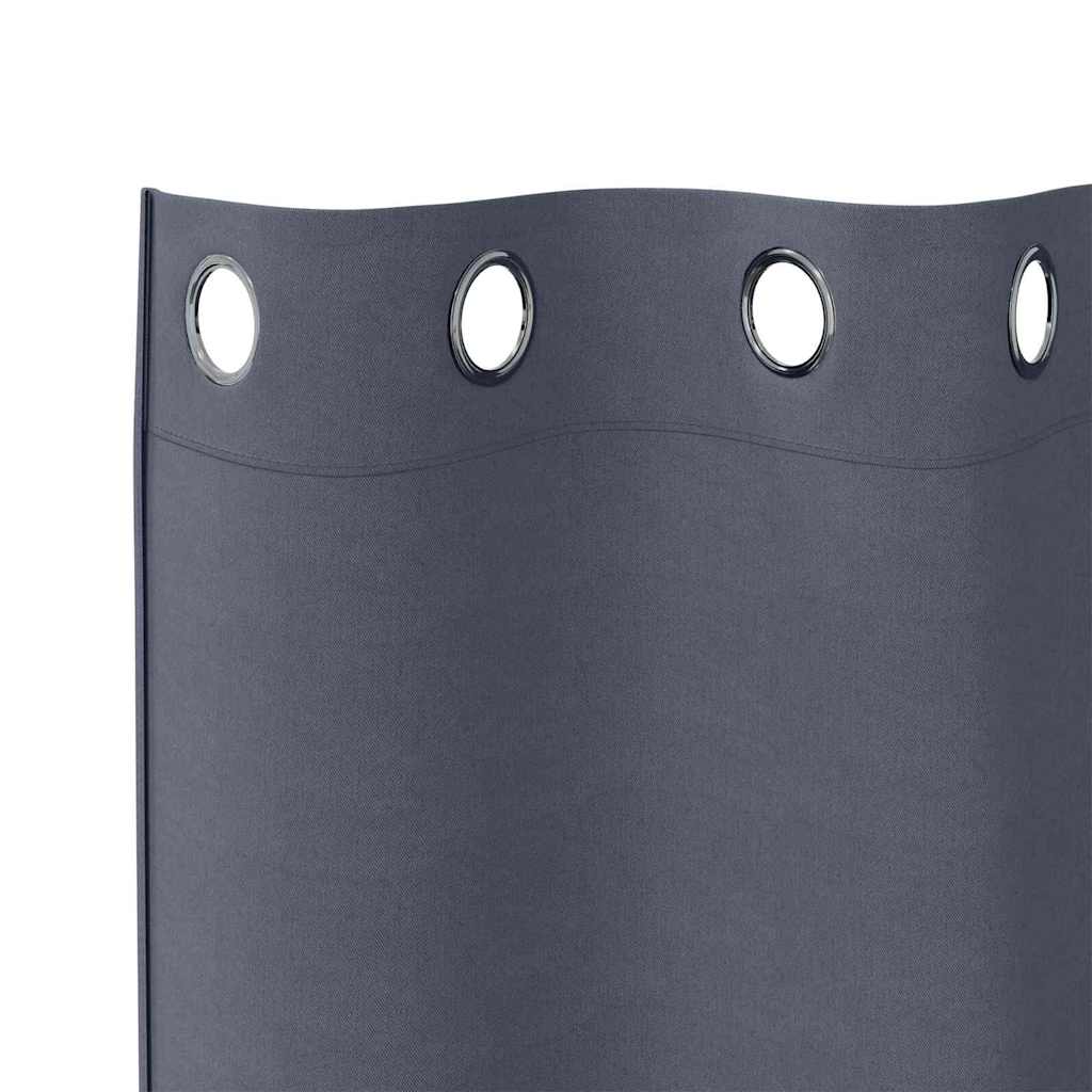 Tende Blackout con Anelli 2 pz Antracite 175 x 140 cm