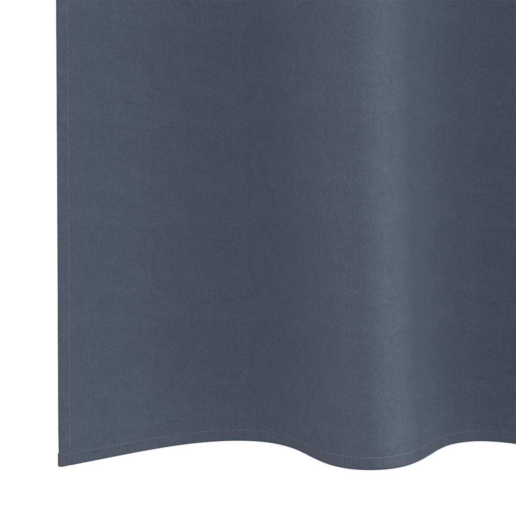 Tende Blackout con Anelli 2 pz Antracite 225 x 140 cm