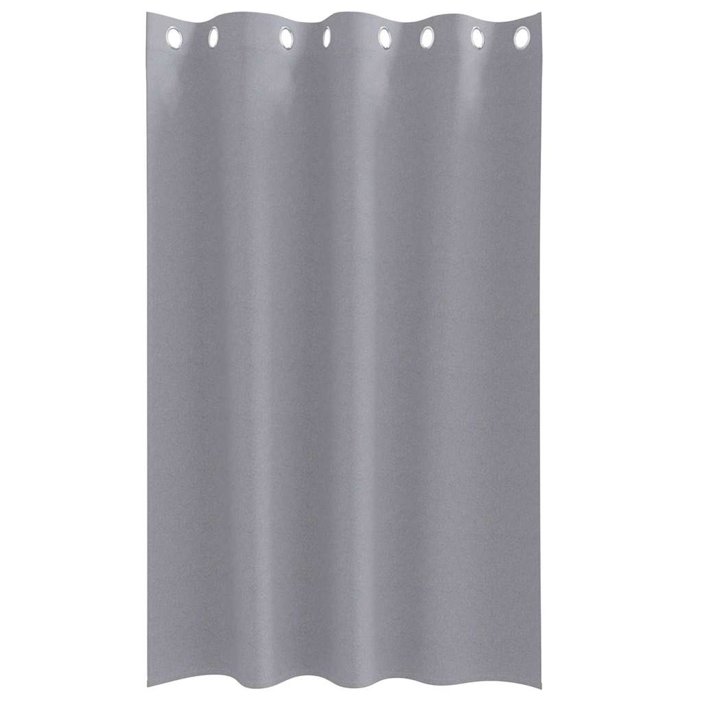 Tende Blackout con Anelli 2 pz Grigio Chiaro 175 x 140 cm