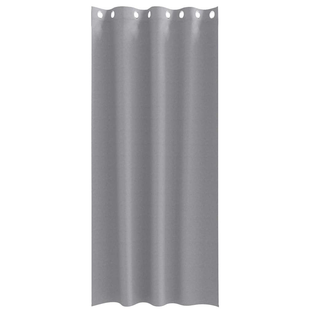 Tende Blackout con Anelli 2 pz Grigio Chiaro 225 x 140 cm