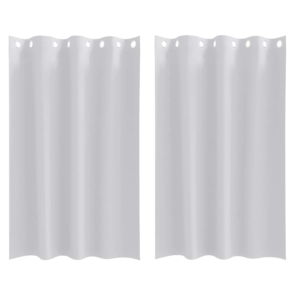 Tende Blackout con Anelli 2 pz Grigio Chiaro 175 x 140 cm