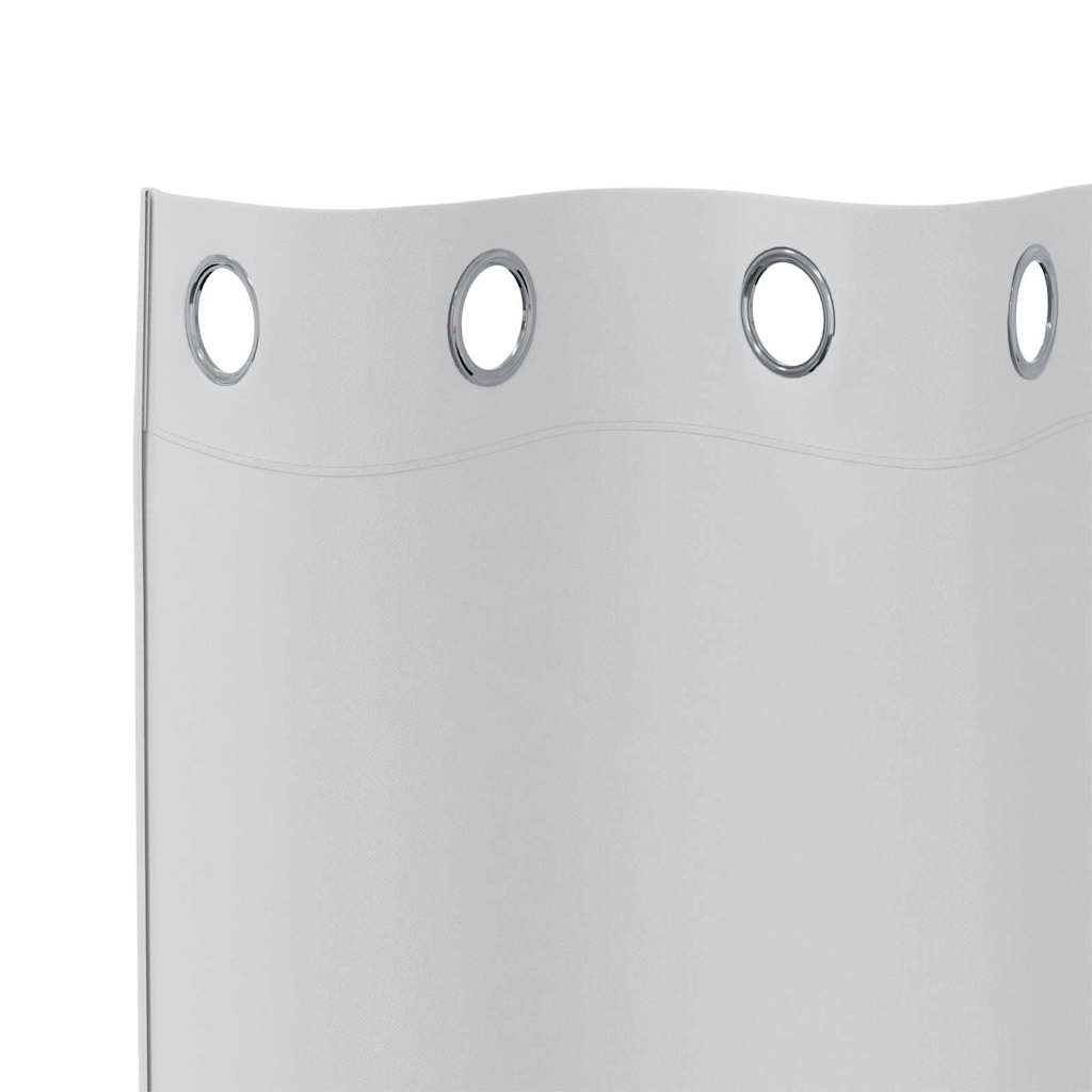 Tende Blackout con Anelli 2 pz Grigio Chiaro 225 x 140 cm
