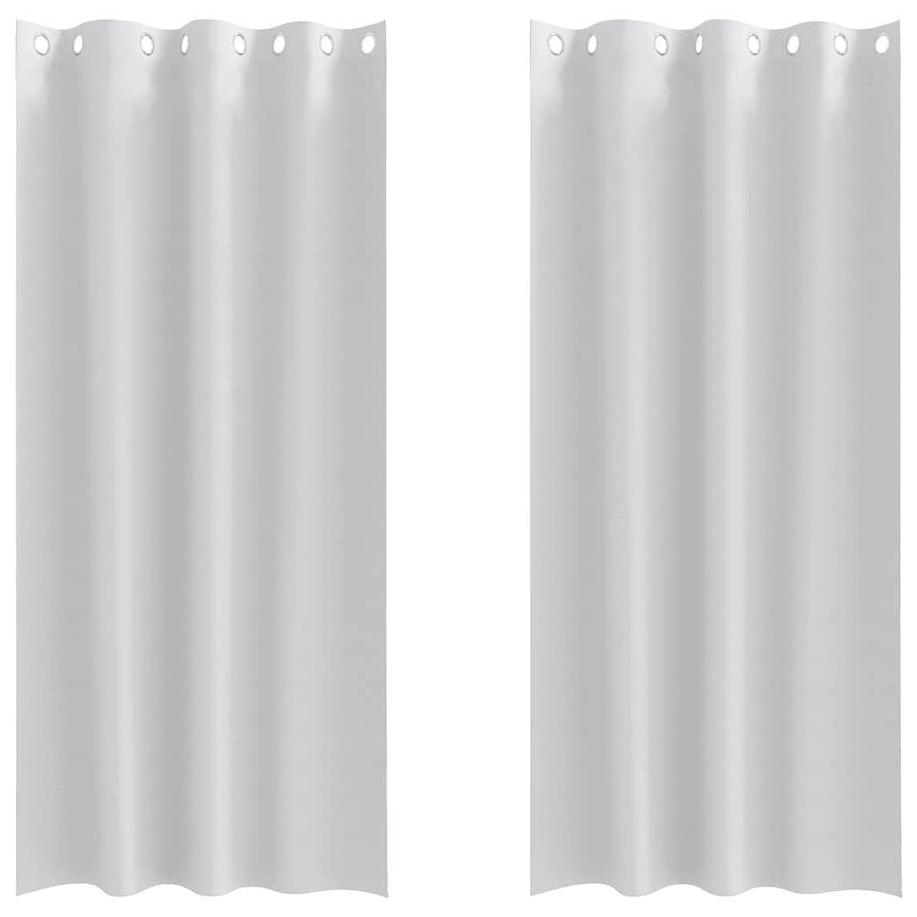 Tende Blackout con Anelli 2 pz Grigio Chiaro 260 x 140 cm