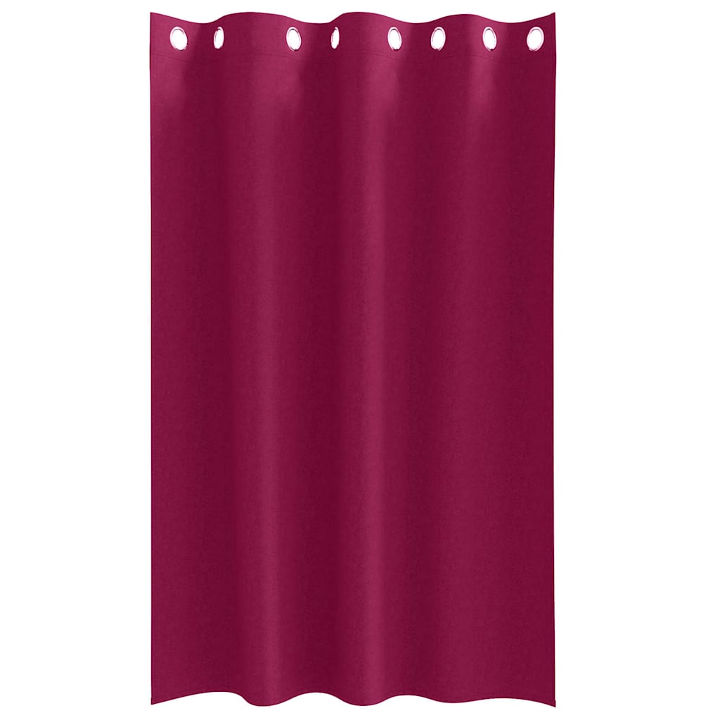 Tende Blackout con Anelli 2 pz Rosso Vino 175 x 140 cm