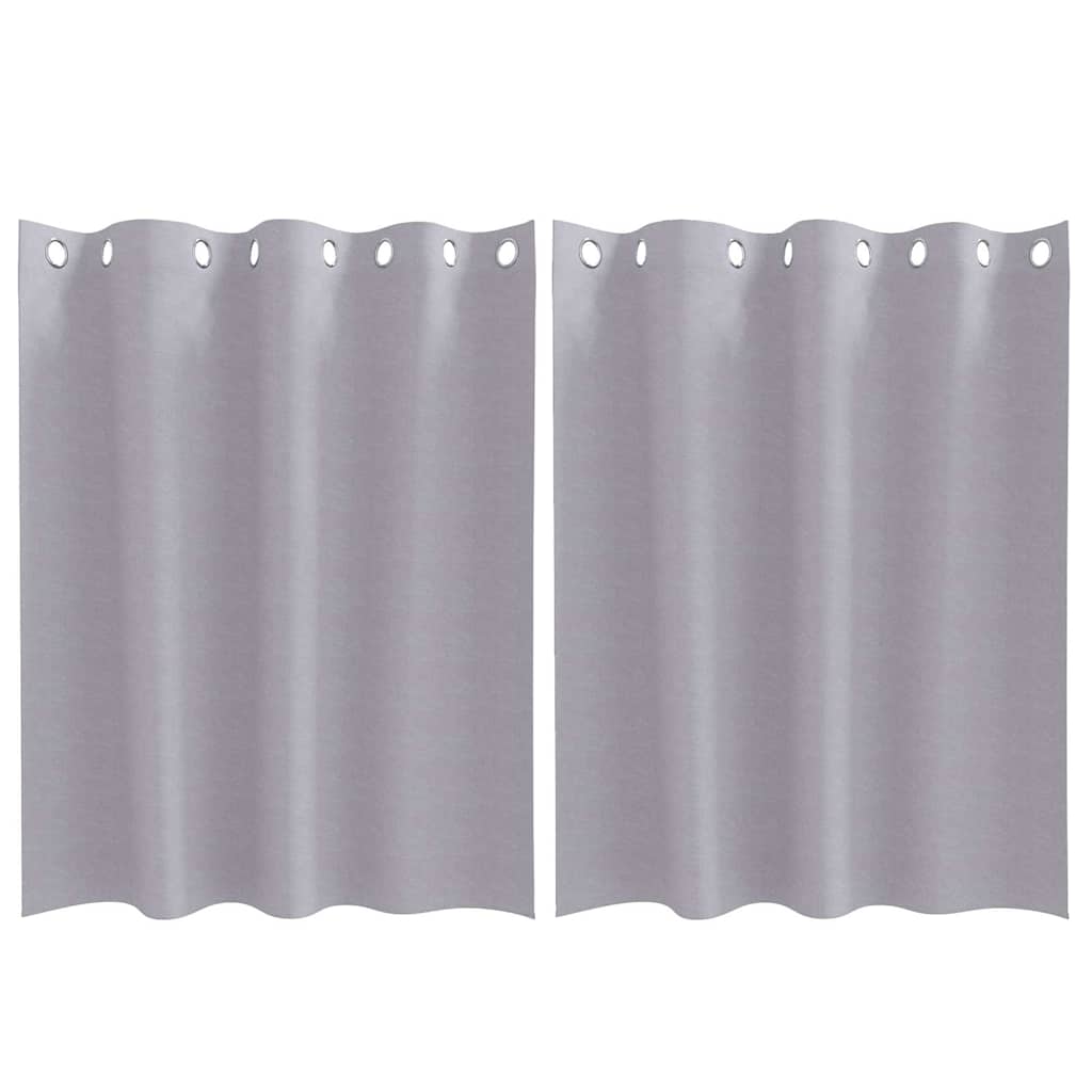 Tende Blackout con Anelli 2 pz Grigio Metallico 140 x 140 cm