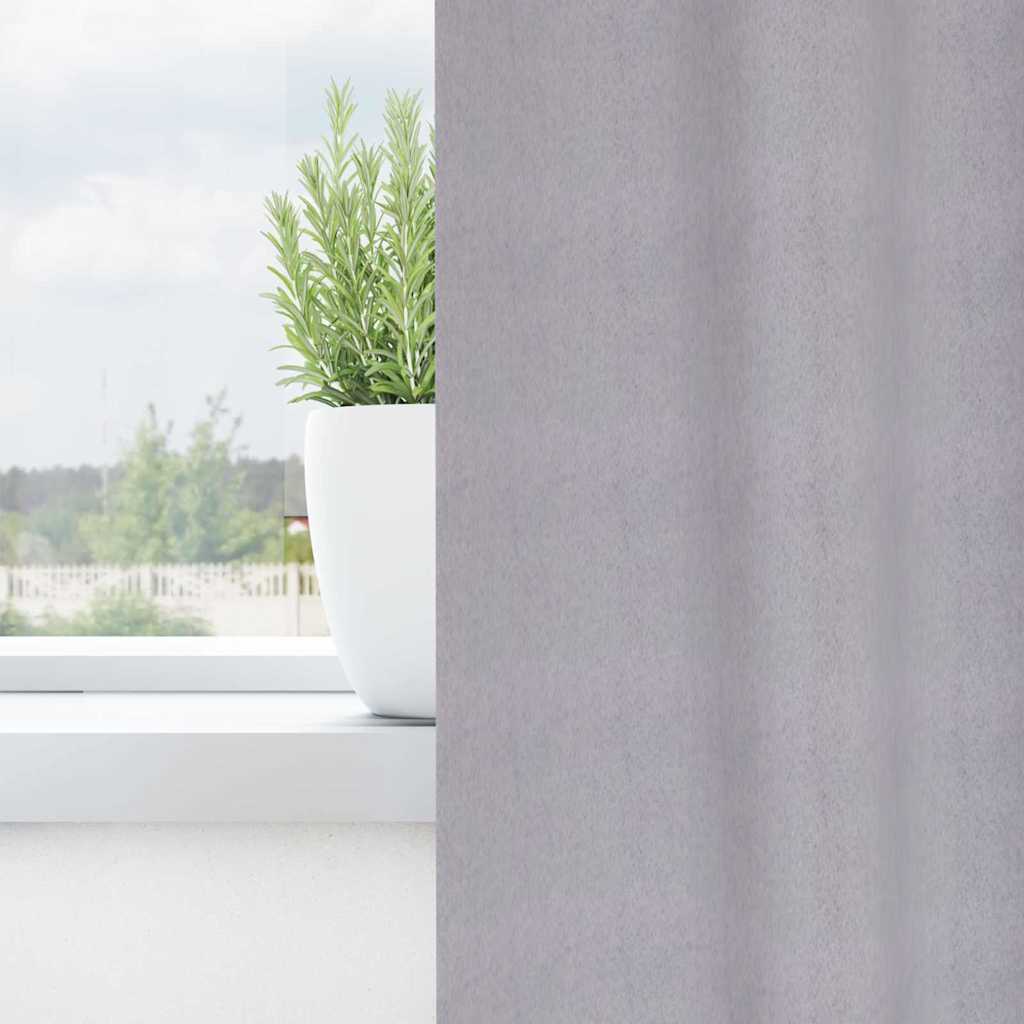 Tende Blackout con Anelli 2 pz Grigio Metallico 140 x 140 cm