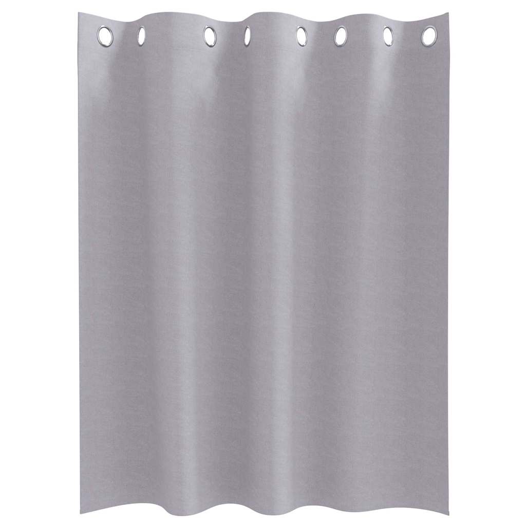 Tende Blackout con Anelli 2 pz Grigio Metallico 140 x 140 cm