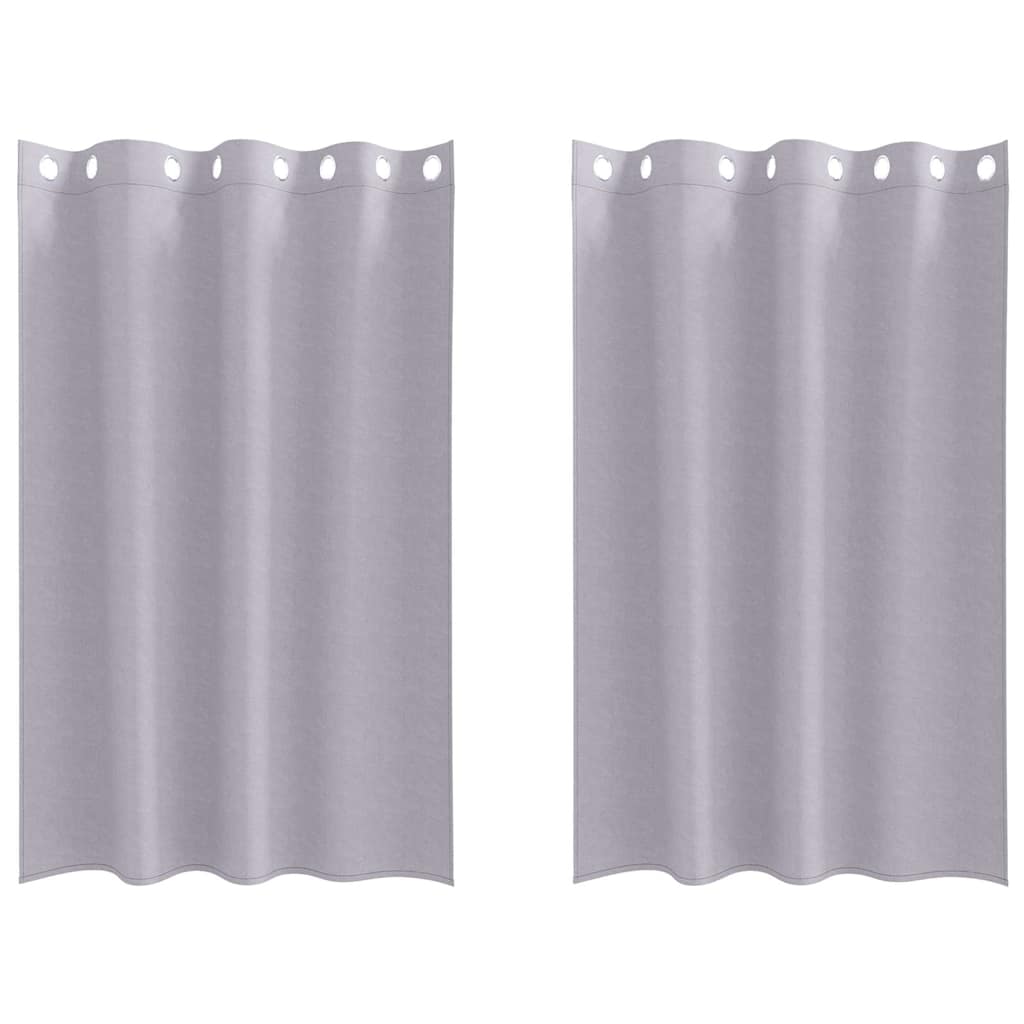 Tende Blackout con Anelli 2 pz Grigio Metallico 175 x 140 cm