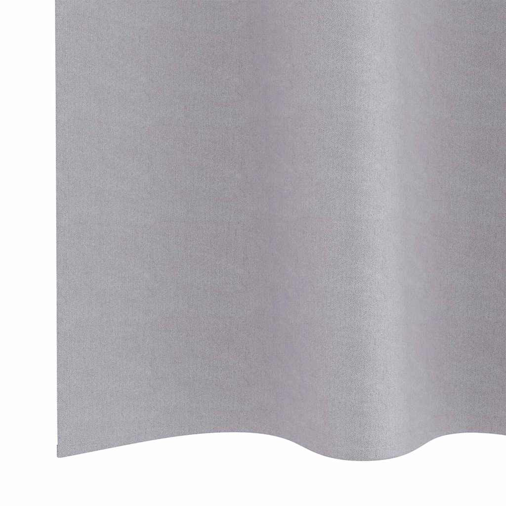 Tende Blackout con Anelli 2 pz Grigio Metallico 245 x 140 cm