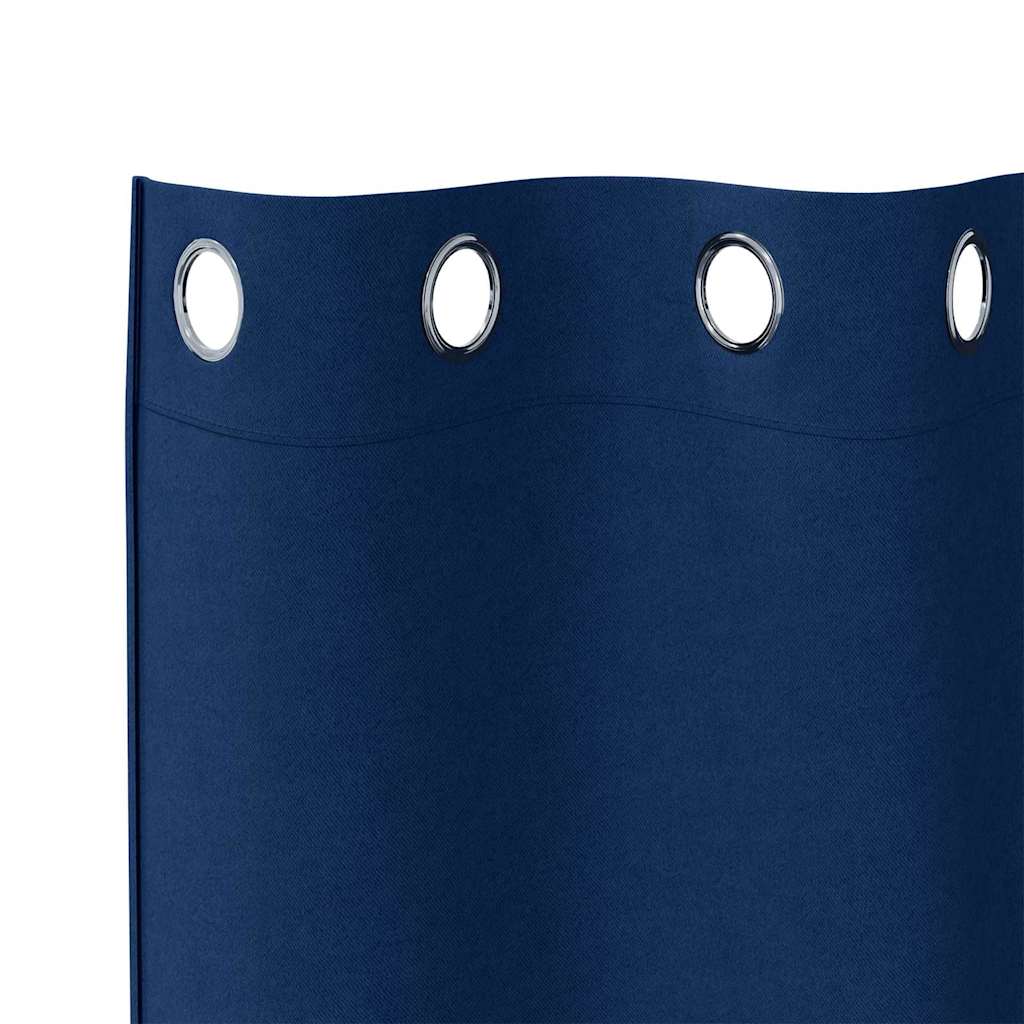 Tende Blackout con Anelli 2 pz Blu Scuro 225 x 140 cm