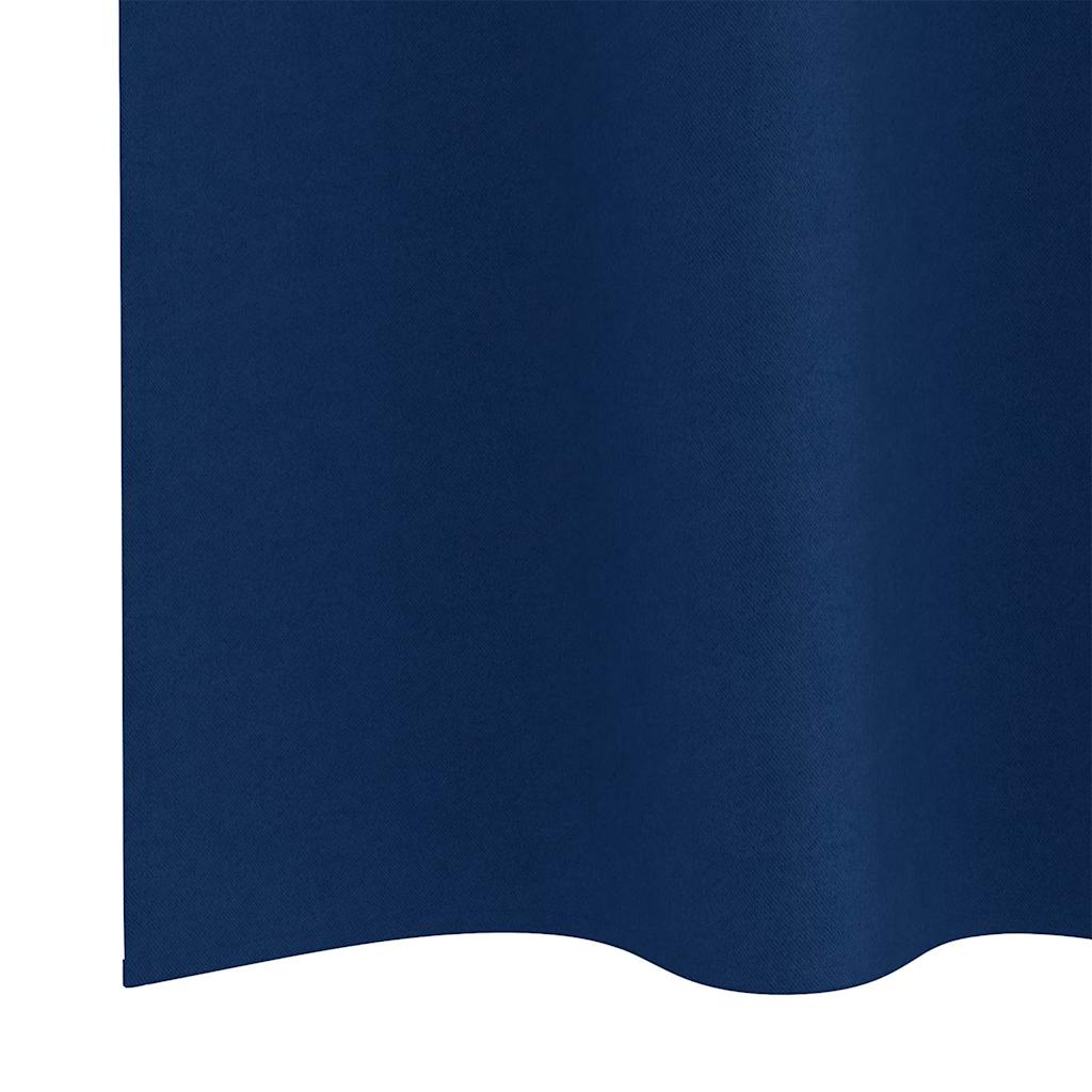 Tende Blackout con Anelli 2 pz Blu Scuro 225 x 140 cm