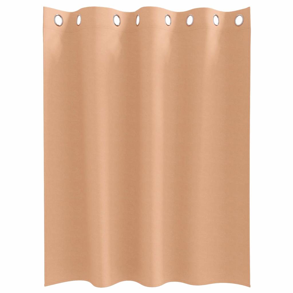 Tende Blackout con Anelli 2 pz Marrone Chiaro 140 x 140 cm