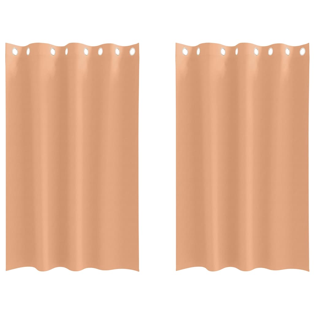 Tende Blackout con Anelli 2 pz Marrone Chiaro 175 x 140 cm