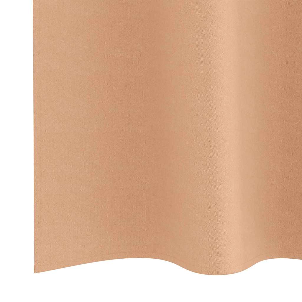 Tende Blackout con Anelli 2 pz Marrone Chiaro 245 x 140 cm