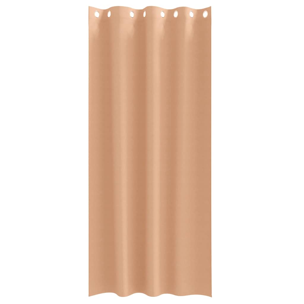 Tende Blackout con Anelli 2 pz Marrone Chiaro 260 x 140 cm