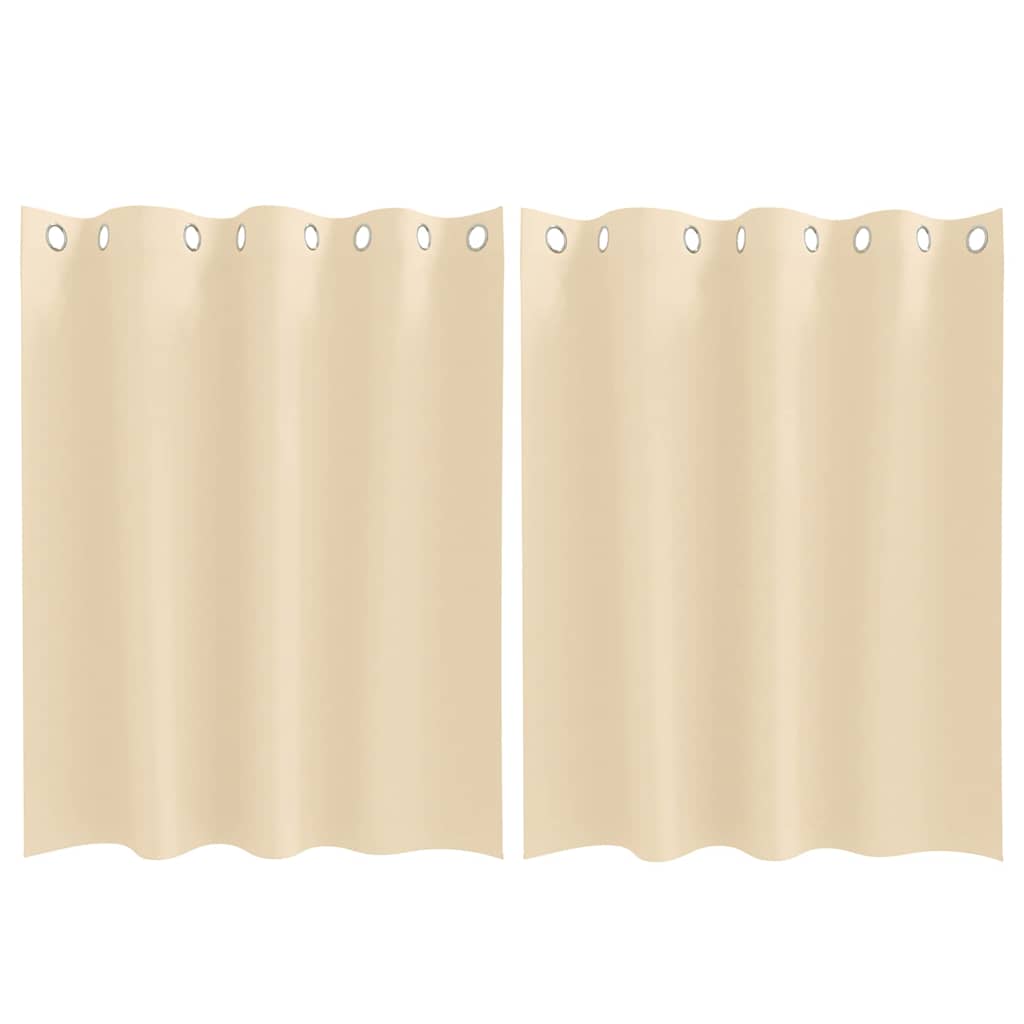 Tende Blackout con Anelli 2 pz Crema 140 x 140 cm Poliestere