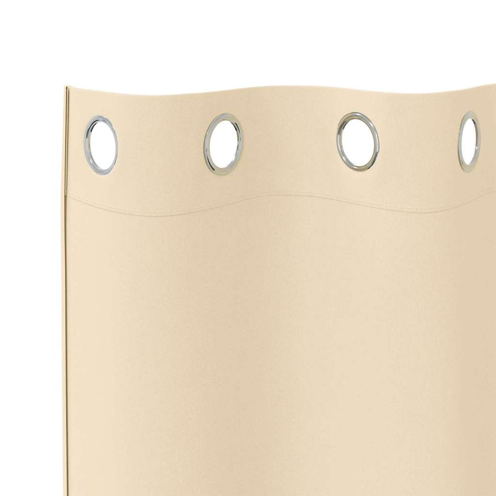 Tende Blackout con Anelli 2 pz Crema 140 x 140 cm Poliestere