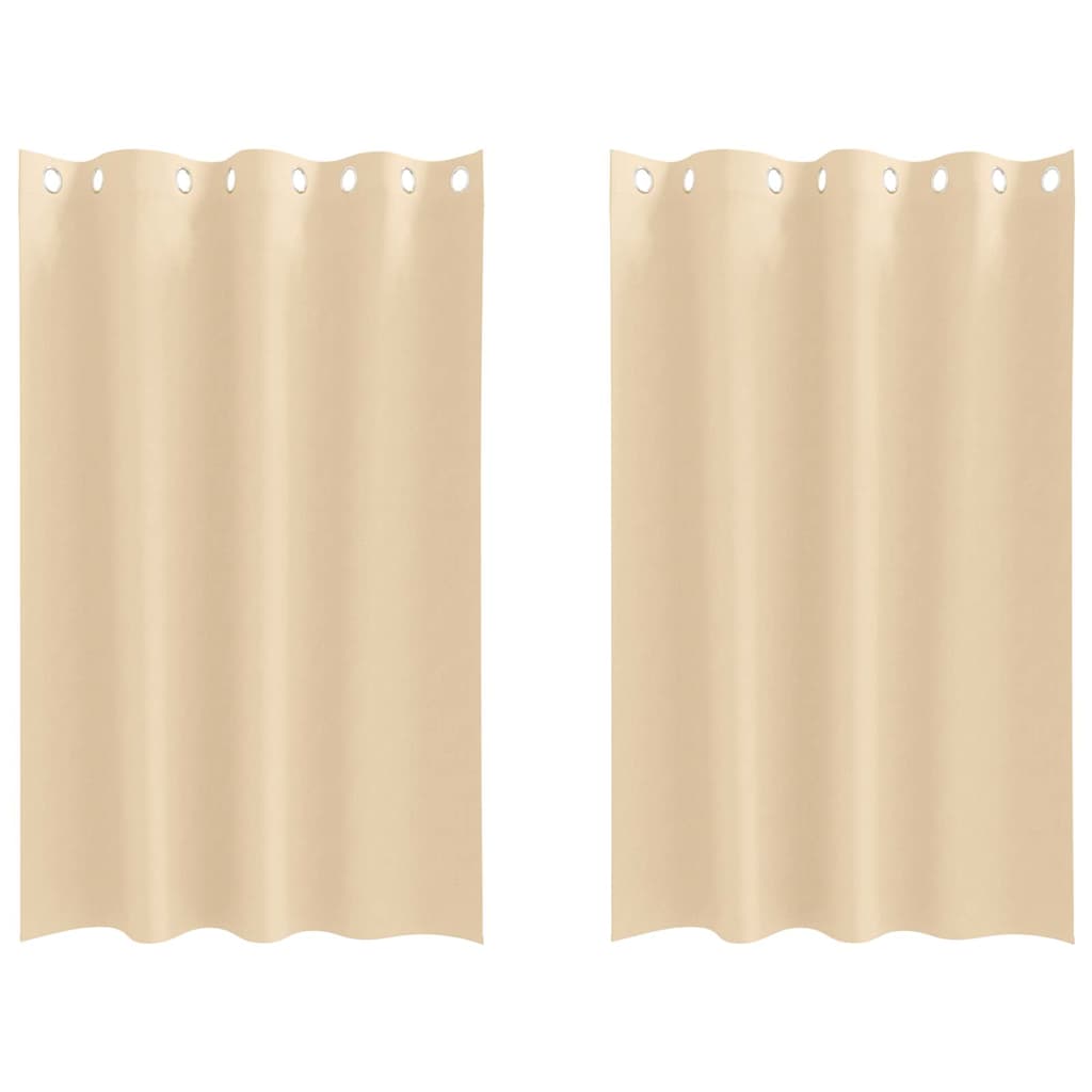 Tende Blackout con Anelli 2 pz Crema 175 x 140 cm Poliestere