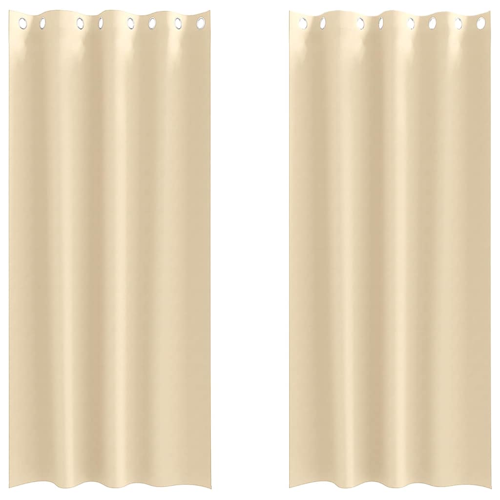 Tende Blackout con Anelli 2 pz Crema 260 x 140 cm Poliestere