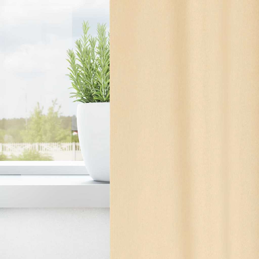 Tende Blackout con Anelli 2 pz Crema 260 x 140 cm Poliestere