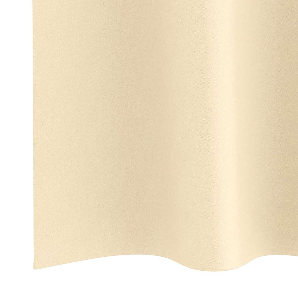 Tende Blackout con Anelli 2 pz Crema 260 x 140 cm Poliestere