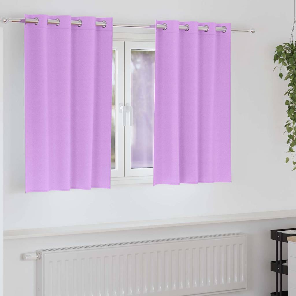 Tende Blackout con Anelli 2 pz Viola 140 x 140 cm Poliestere