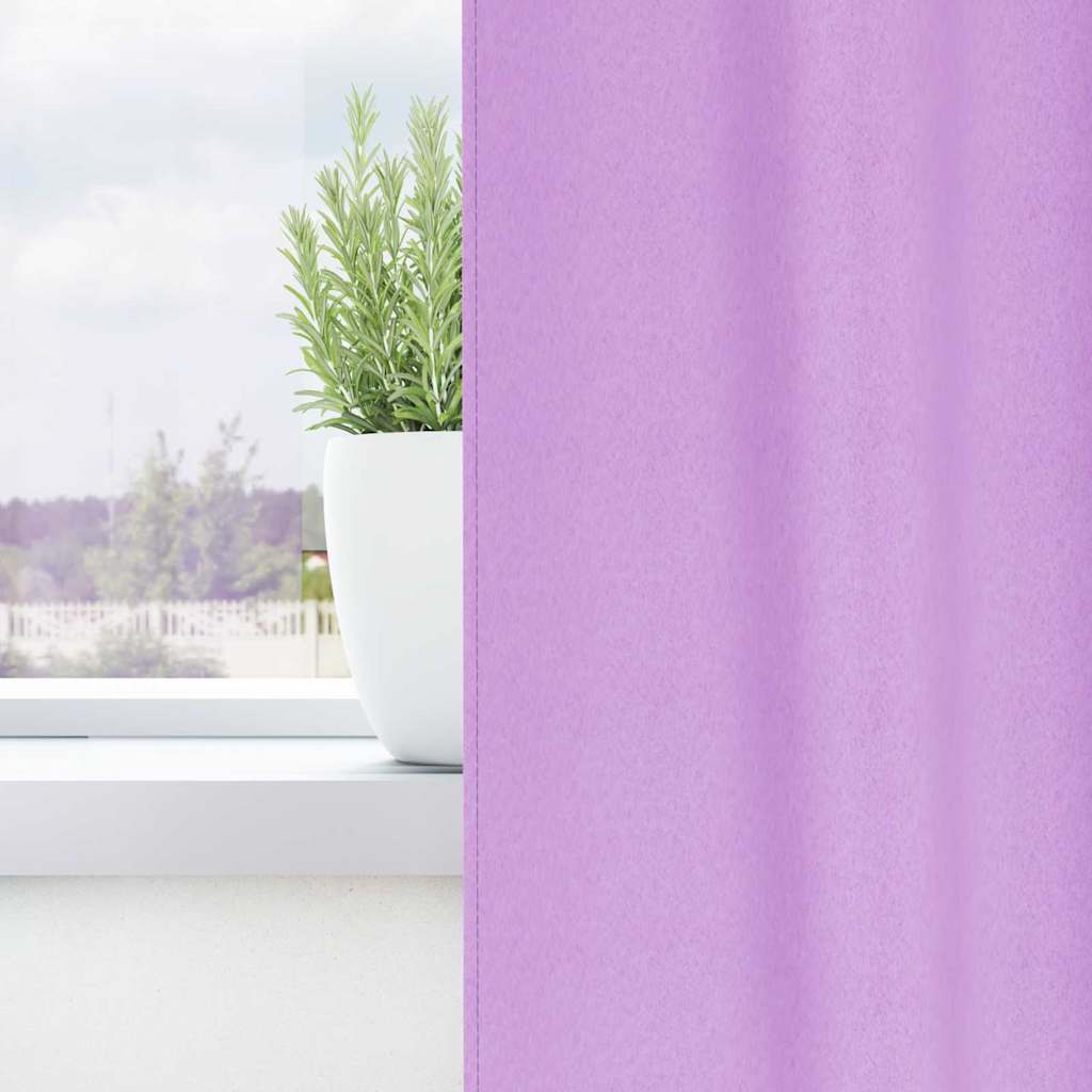 Tende Blackout con Anelli 2 pz Viola 140 x 140 cm Poliestere