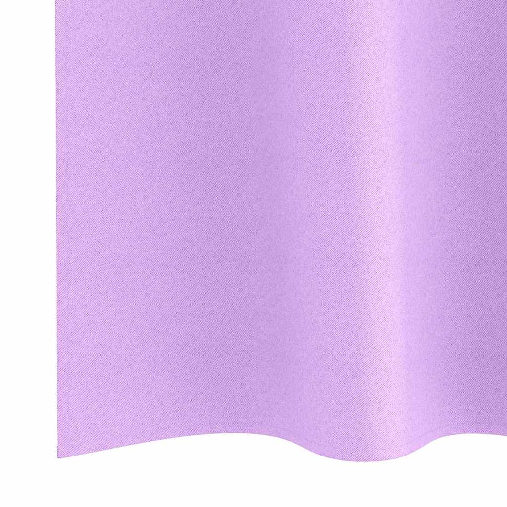Tende Blackout con Anelli 2 pz Viola 140 x 140 cm Poliestere